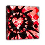 Love Heart Splatter Mini Canvas 6  x 6  (Stretched)