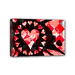 Love Heart Splatter Mini Canvas 6  x 4  (Stretched)