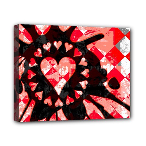 Love Heart Splatter Canvas 10  x 8  (Stretched) from ArtsNow.com