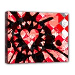 Love Heart Splatter Canvas 14  x 11  (Stretched)