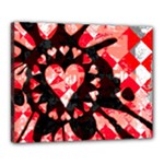 Love Heart Splatter Canvas 20  x 16  (Stretched)