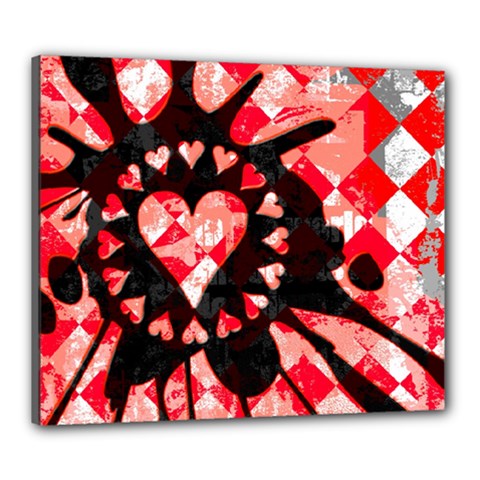 Love Heart Splatter Canvas 24  x 20  (Stretched) from ArtsNow.com