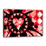 Love Heart Splatter Canvas 18  x 12  (Stretched)