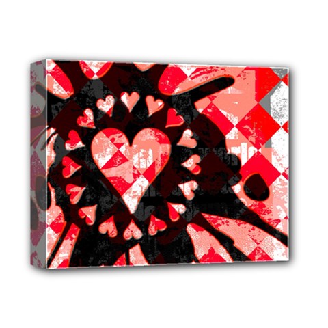 Love Heart Splatter Deluxe Canvas 14  x 11  (Stretched) from ArtsNow.com