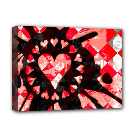 Love Heart Splatter Deluxe Canvas 16  x 12  (Stretched)  from ArtsNow.com