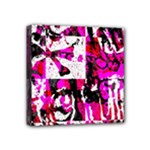 Pink Checker Graffiti Mini Canvas 4  x 4  (Stretched)