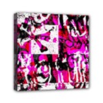 Pink Checker Graffiti Mini Canvas 6  x 6  (Stretched)