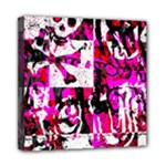 Pink Checker Graffiti Mini Canvas 8  x 8  (Stretched)