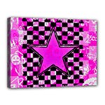 Pink Star Canvas 16  x 12  (Stretched)