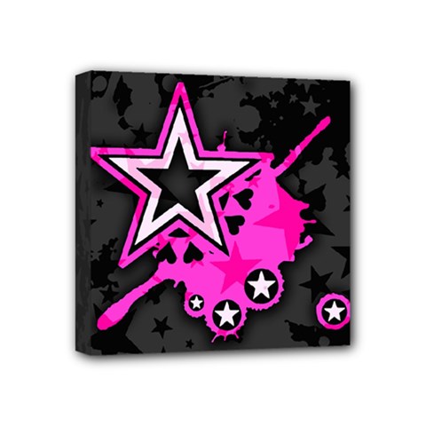 Pink Star Design Mini Canvas 4  x 4  (Stretched) from ArtsNow.com