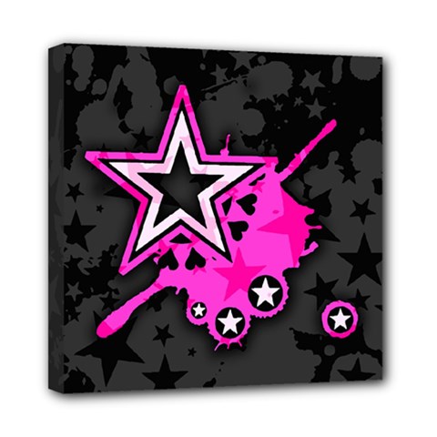 Pink Star Design Mini Canvas 8  x 8  (Stretched) from ArtsNow.com