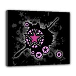Pink Star Explosion Deluxe Canvas 24  x 20  (Stretched)