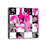 Pink Star Splatter Mini Canvas 4  x 4  (Stretched)