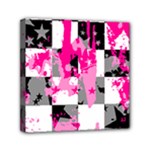 Pink Star Splatter Mini Canvas 6  x 6  (Stretched)