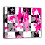 Pink Star Splatter Canvas 14  x 11  (Stretched)