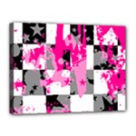 Pink Star Splatter Canvas 16  x 12  (Stretched)