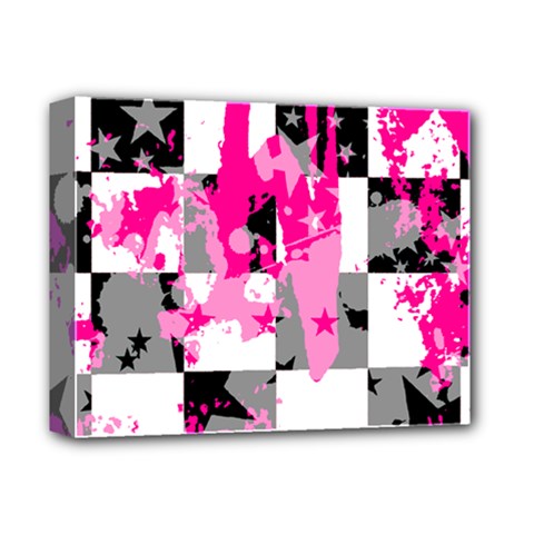 Pink Star Splatter Deluxe Canvas 14  x 11  (Stretched) from ArtsNow.com