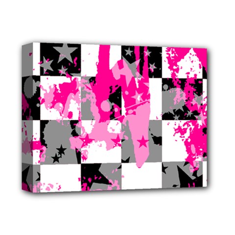 Pink Star Splatter Deluxe Canvas 14  x 11  (Stretched) from ArtsNow.com