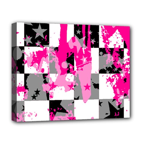 Pink Star Splatter Deluxe Canvas 20  x 16  (Stretched) from ArtsNow.com