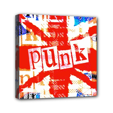 Punk Union Jack Mini Canvas 6  x 6  (Stretched) from ArtsNow.com