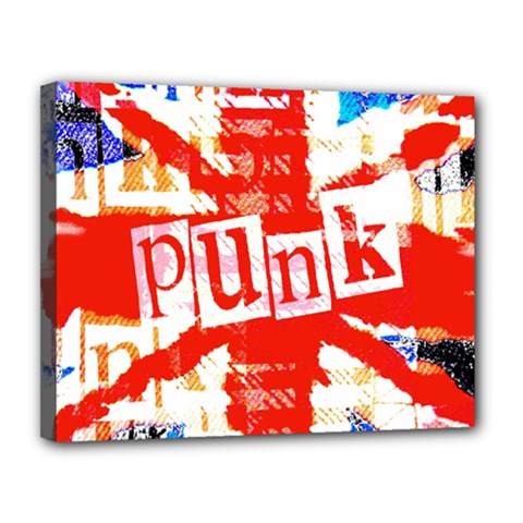 Punk Union Jack Canvas 14  x 11  (Stretched) from ArtsNow.com