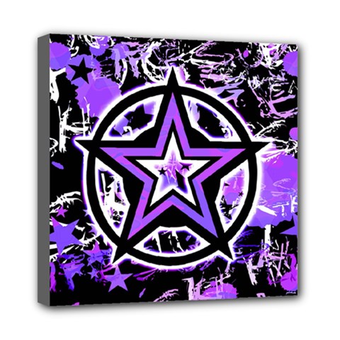 Purple Star Mini Canvas 8  x 8  (Stretched) from ArtsNow.com