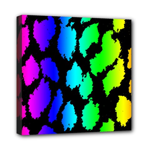 Rainbow Leopard Mini Canvas 8  x 8  (Stretched) from ArtsNow.com
