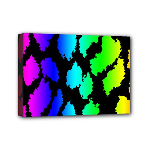 Rainbow Leopard Mini Canvas 7  x 5  (Stretched) from ArtsNow.com