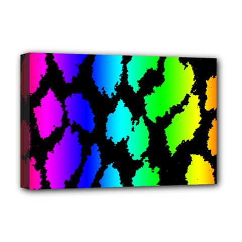 Rainbow Leopard Deluxe Canvas 18  x 12  (Stretched) from ArtsNow.com