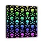 Rainbow Skull and Crossbones  Mini Canvas 6  x 6  (Stretched)