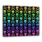 Rainbow Skull and Crossbones  Canvas 20  x 16  (Stretched)