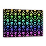 Rainbow Skull and Crossbones  Canvas 18  x 12  (Stretched)