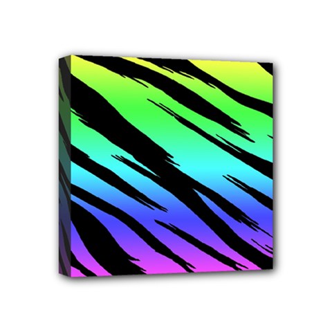 Rainbow Tiger Mini Canvas 4  x 4  (Stretched) from ArtsNow.com