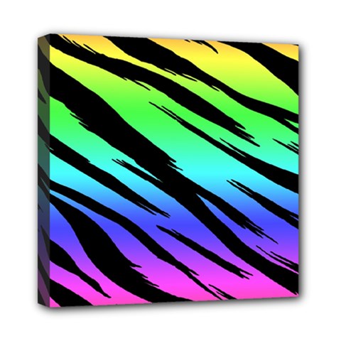 Rainbow Tiger Mini Canvas 8  x 8  (Stretched) from ArtsNow.com