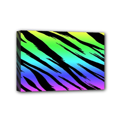 Rainbow Tiger Mini Canvas 6  x 4  (Stretched) from ArtsNow.com