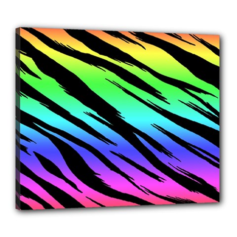 Rainbow Tiger Canvas 24  x 20  (Stretched) from ArtsNow.com
