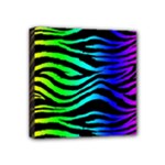 Rainbow Zebra Mini Canvas 4  x 4  (Stretched)