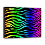 Rainbow Zebra Deluxe Canvas 20  x 16  (Stretched)