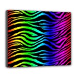 Rainbow Zebra Deluxe Canvas 24  x 20  (Stretched)