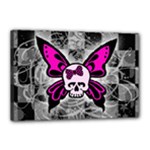 Skull Butterfly Canvas 18  x 12  (Stretched)