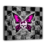 Skull Butterfly Deluxe Canvas 24  x 20  (Stretched)