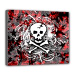 Skull Splatter Deluxe Canvas 24  x 20  (Stretched)