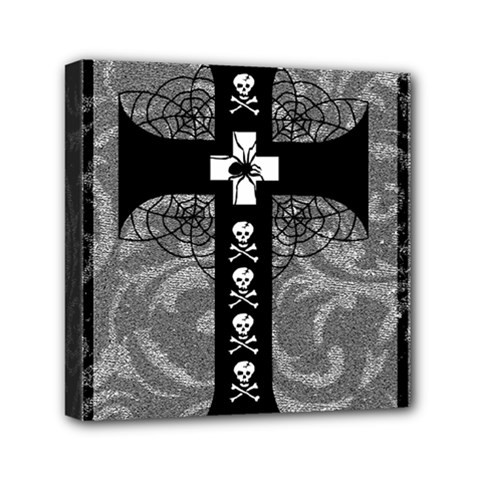 Spider Web Cross Mini Canvas 6  x 6  (Stretched) from ArtsNow.com