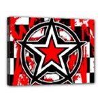 Star Checkerboard Splatter Canvas 16  x 12  (Stretched)