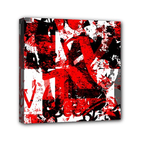 Red Graffiti Mini Canvas 6  x 6  (Stretched) from ArtsNow.com