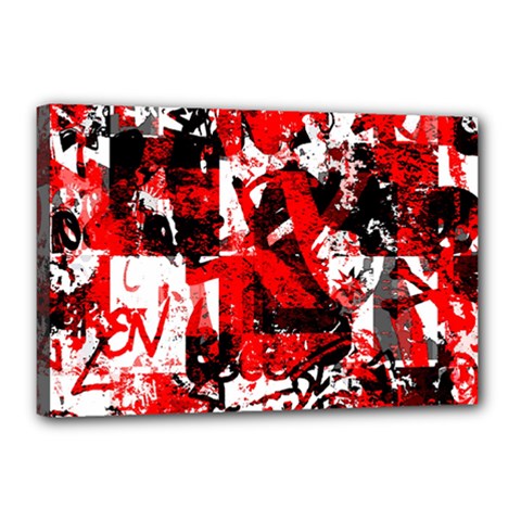Red Graffiti Canvas 18  x 12  (Stretched) from ArtsNow.com