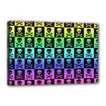 Rainbow Skull Checkerboard Canvas 18  x 12  (Stretched)
