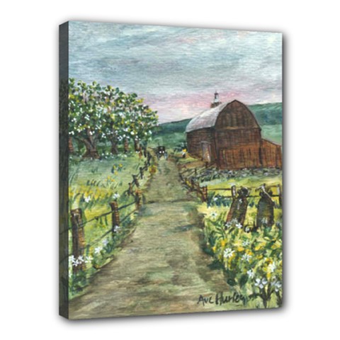 Amish Apple Blossoms  Canvas 14  x 11  (Stretched) from ArtsNow.com