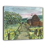 Amish Apple Blossoms -AveHurley ArtRevu.com- Canvas 20  x 16  (Stretched)