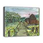 Amish Apple Blossoms -AveHurley ArtRevu.com- Deluxe Canvas 20  x 16  (Stretched)